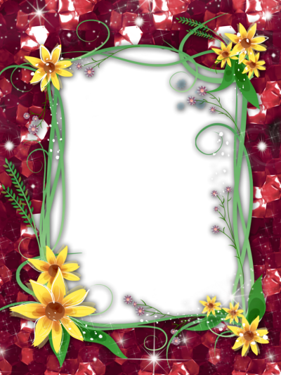  Red Flower Frame PNG Transparent Image