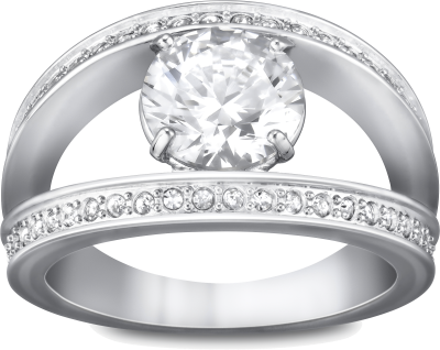  Silver Ring With Diamond Png