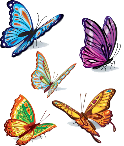  Butterflies Vector PNG Image
