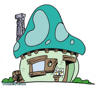 Mushroom house l playhouse l smurf house | Smurfs drawing, Smurf ...