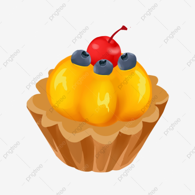 Hand Painted Gourmet Food Snack Fruit Tart Dessert, Hand Drawn ...