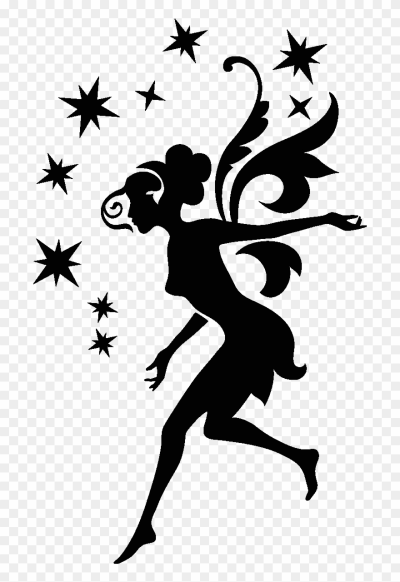 Painting On Wall Of Fairy , Png Download - Fairy Stencil Clipart ...