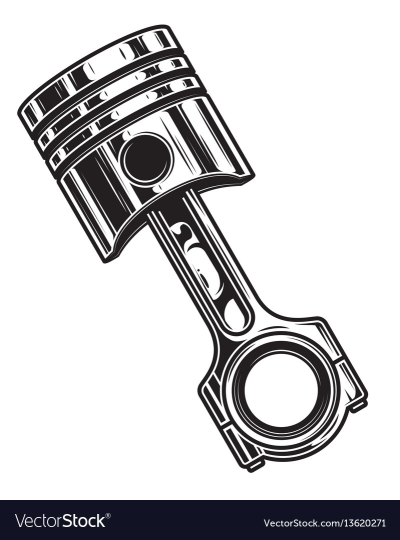 Isolated monochrome of engine piston Royalty Free Vector