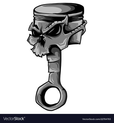 Isolated monochrome of engine piston Royalty Free Vector