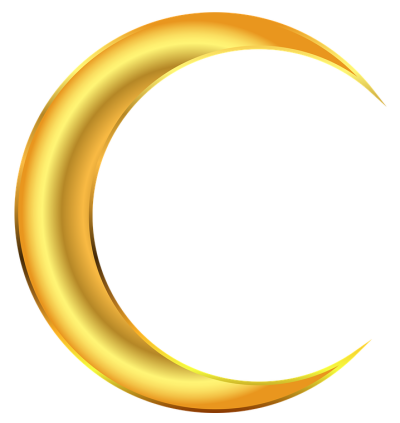 Golden Crescent Moon PNG Photos