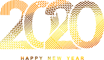  New Years 2020 Text Yellow Line For Happy Year Activities
