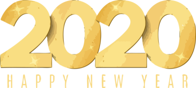  New Years 2020 Text Font Yellow For Happy Year Decoration