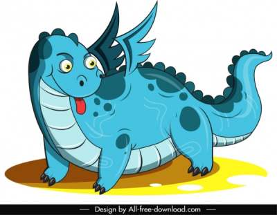 western-dragon-icon-blue-design-cute-cartoon-sketch_6841021