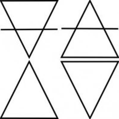 Four Geometric Triangle Symbols clip art